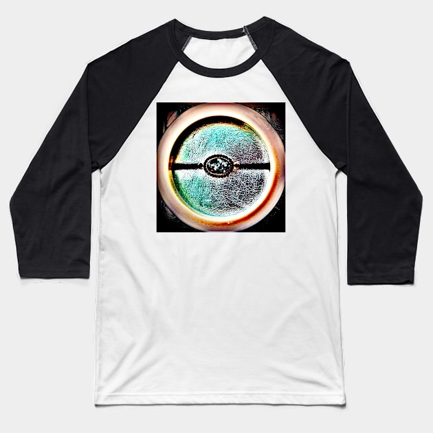 circle sphere, MOS, ART DECO, GEOMETRIC OP ART DESIGN Baseball T-Shirt by jacquline8689